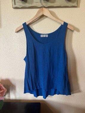 Everlane Royal Blue Textured Scoop Neck Tank